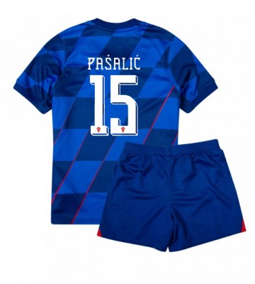 Kroatien Mario Pasalic #15 Replika Babytøj Udebanesæt Børn EM 2024 Kortærmet (+ Korte bukser)